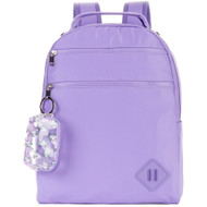 No Boundries Solid Purple Full Size 15" Dome Backpack, Student School Bag