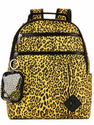 No Boundaries Yellow Leopard Animal Print 15" Dome Backpack, Student School Bag