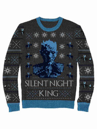 Game of Thrones Mens Gray Silent Night King Christmas Holiday Sweater
