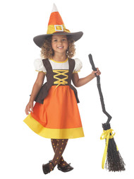 Toddler Girls Sweet Treat Candy Corn Witch Halloween Costume Dress 3T-4T