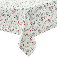 St Nicholas Square Gray Scroll with Berries Tablecloth Fabric Table Cloth 60x120