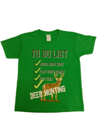 Boys Green Deer Hunting To Do List T-Shirt Avoid Homework Tee Shirt