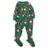 Carters Infant Boys Green Waving Santa Christmas Holiday Footie Sleeper Pajamas