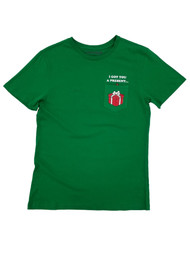 Mens Kelly Green Inside Pocket Print Christmas Gift Poop Emoji T-Shirt