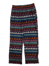 Womens Blue Red & Pink Fleece Snowflake Christmas Pajama Bottoms Sleep Pants