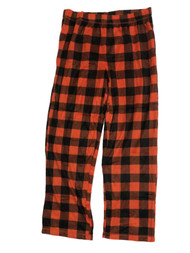 Womens Red & Black Buffalo Plaid Microfleece Pajama Bottoms Sleep Pants