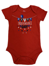 Infant Baby Boys Red Happy Independence Day Patriotic Bodysuit Outfit