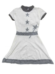 Womens White & Silver Sparkle Angel Christmas Holiday Sweater Dress