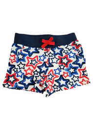 Toddler Girls Patriotic Red White Blue Star Shorty Shorts Soft Stretch