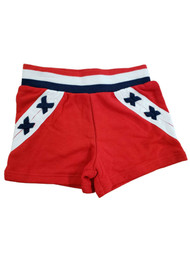 Toddler Girls Patriotic Red White Blue Stripe Shorty Shorts Soft Stretch