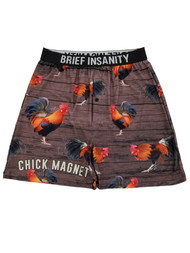 Brief Insanity Mens Rooster Chick Magnet Underwear Boxer Shorts