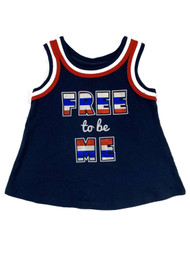 Infant & Toddler Boys Navy Free To Be Me Tank Top Athletic Muscle Shirt