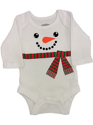 Infant Girls White Snowman Christmas Creeper Bodysuit Newborn