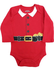 Infant Boys Red Santa Suit Cookie's in Belt Christmas Creeper Bodysuit