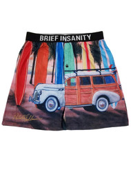 Brief Insanity Mens Surfboard Beach Tropical Vacation Underwear Boxer Shorts