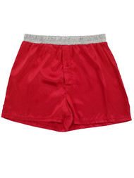Mens Red Lamé Christmas Present Satin Novelty Underwear Boxer Shorts