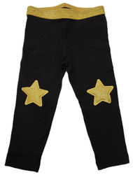 Toddler Girls Black Gold Star Christmas Holiday Leggings Day Stretch Pants