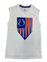 Boys Red White Blue Baseball Flag Athletic Tank Top Sleeveless Tee Shirt