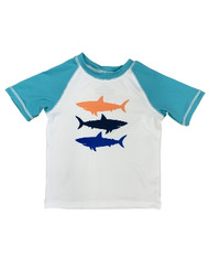 Toddler Boys Shark Rash Guard Swim Shirt