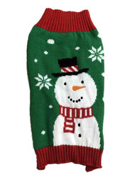 Green Snowman Christmas Holiday Dog Sweater Pet Costume