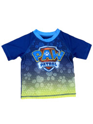 Toddler Boys Blue & Yellow Paw Patrol Rash Guard Swim Shirt