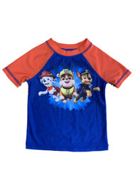 Toddler Boys Blue & Red Paw Patrol Character Rash Guard Swim Shirt