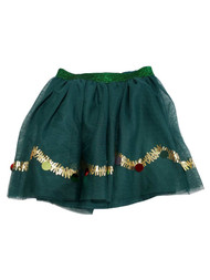 Girls Green Gold Christmas Holidays Sparkle Dressy Layered Tulle Tutu Skirt