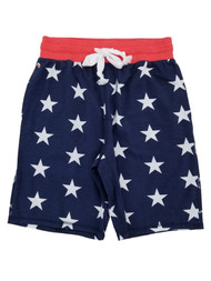George Mens Patriotic US Flag French Terry Sleep Jam Lounge Shorts