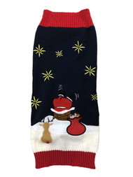 Blue Santa Deer Gifts Chimney Christmas Holiday Dog Sweater Pet Costume