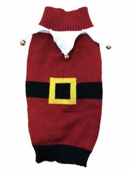 Red Santa Claus Jingle Bells Christmas Holiday Dog Sweater Pet Costume