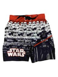 Little Boys Star Wars Darth Vadar Red & Black Swim Trunk Board Shorts 4