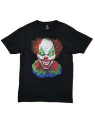 Mens Black Evil Clown Graphic Tee Halloween T-Shirt