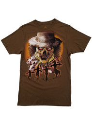 Mens Brown Scarecrow King Graphic Tee Halloween T-Shirt