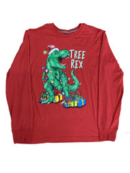 Boys Red Tree Rex Dinosaur Christmas Lights & Gifts Holiday Shirt T-Shirt