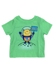 Infant & Baby Boys Green Hello Alien T-Shirt Short Sleeve Shirt
