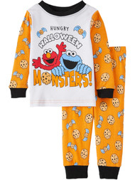 Sesame Street Infant Boys Orange Elmo & Cookie Monster Halloween Pajamas