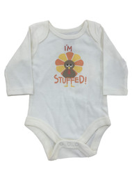 Infant Boys I'm Stuffed Thanksgiving Long Sleeve Turkey Creeper Bodysuit