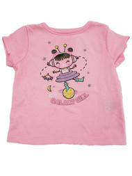 Infant Baby Little Galaxy Girl Pink Glitter Sparkle Stars Planet Tee T Shirt