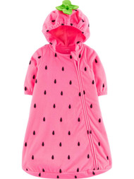 Carters Infant Girls Pink Strawberry Halloween Hoodie Sleep Sack Costume Medium