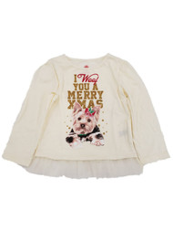 Infant & Toddler Girls I Woof You A Merry Xmas Christmas Glitter Tee TShirt