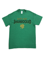 Mens Green Shamrock Let's Get Shamrocked Saint Patrick's Day T-Shirt