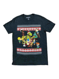 Mens Gray Nickelodeon Rugrats Hey Arnold Rocko Christmas Holiday T-Shirt Medium