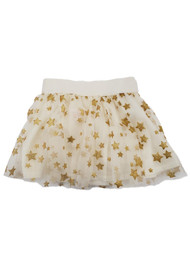 Infant & Toddler Girls Ivory Gold Star Tutu Tulle Glitter Sparkle Baby Skirt