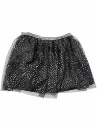 Girls Black and Silver Foil Sparkle Dressy Layered Tulle Tutu Skirt