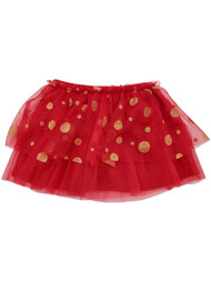 Infant & Toddler Girls Red Gold Layered Tutu Tulle Glitter Sparkle Baby Skirt