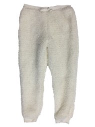 Toddler Girls Ivory & Silver Shimmer Plush Fleece Sweat Pants