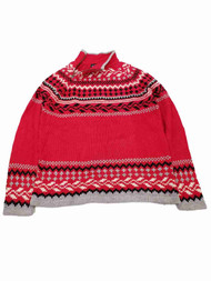 Womens Red Grey White Black Knit Zipper Warm Winter Sweater