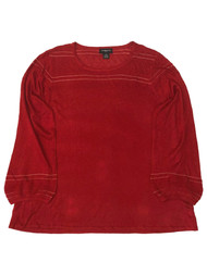 Womens Plus Red Metallic Shimmer Dressy Stretchy Holiday Sweater Top Shirt