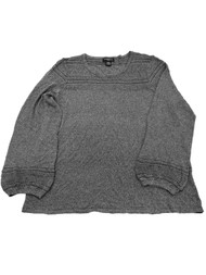 Womens Plus Pewter Grey Metallic Dressy Stretchy Holiday Sweater Top Shirt