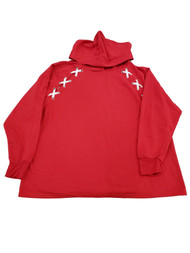 Womens Plus Red X Hoodie Cozy Winter Sweatshirt Shirt Top Sweater 1X